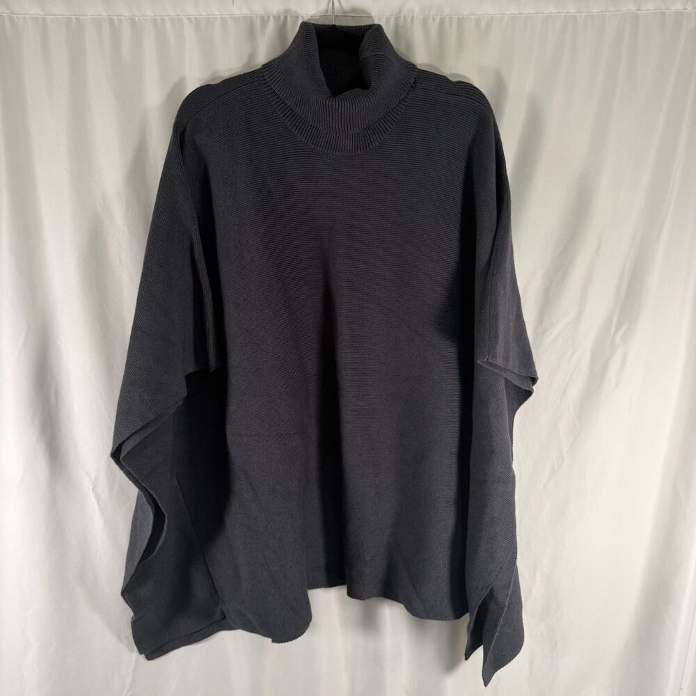 Mer Sea Sweater Women's OS One Size Blue Turtleneck Ribbed Stretch